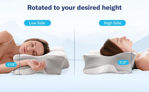 Alcedo Cervical Pillow for Cozy Sleep, Odorless Ergonomic Contour Memory Foam, Orthopedic Bed Pillow for Side, Back, and Stomach Sleepers