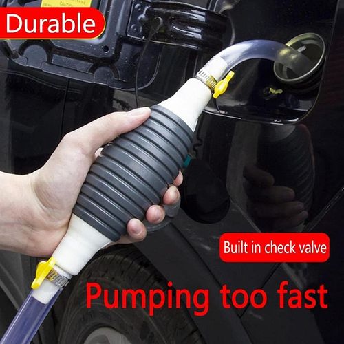 Manual fuel transfer pump, oil,water suction pump with a 1.5-meter (59.055-inch) siphon hose, suitable for gasoline, diesel, and other liquids.