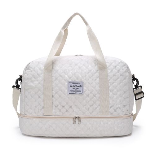 Lightweight Large Capacity Duffle Bag, Stylish Argyle Design, Perfect Carry On Luggage with Separate Shoe Compartment for Travelers