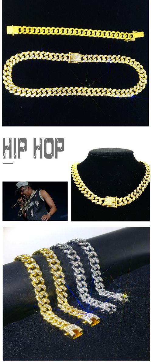 Cuban chain diamond bracelet for men and women hiphop