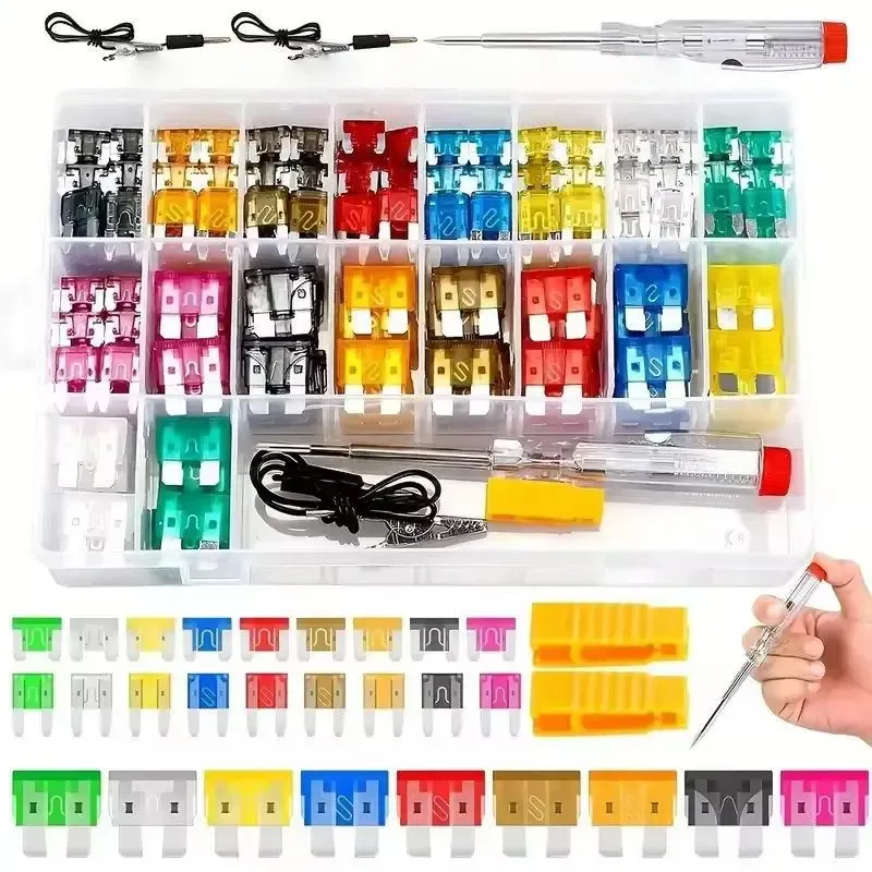Universal Automotive Blade Fuse Assortment Kit – 306 Pcs Standard & Mini Car Fuses with Puller and Test Pen – Compatible with Cars, Trucks, SUVs, and Boats