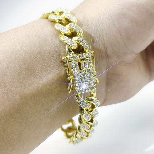 Cuban chain diamond bracelet for men and women hiphop
