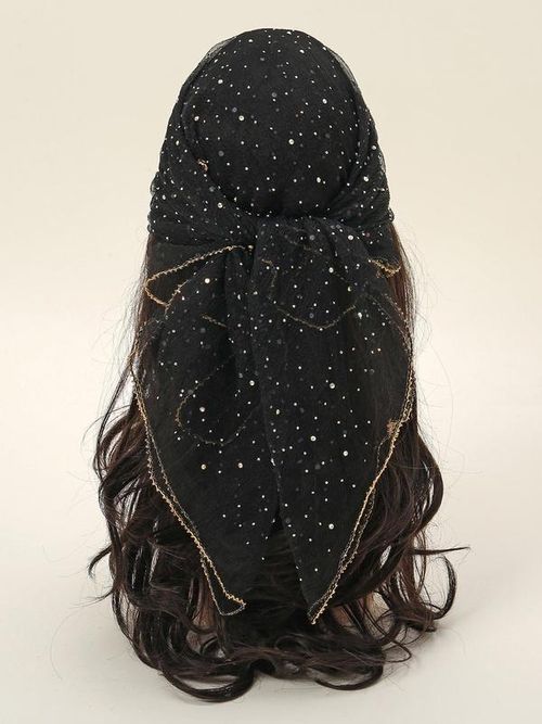 Women's Glitter Decor Scarf, Elegant Scarf for Daily Wear, Casual Trendy Scarf for Women, Trendy All-match & Exquisite Scarf for Birthday Gift