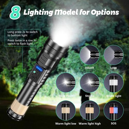 P50 telescopic zoom high-power strong light flashlight