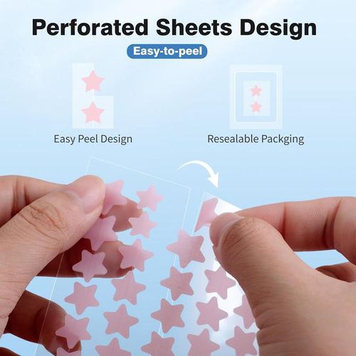 Pimple Patches for Face, Hydrocolloid Acne Patches, Cute Star Zit Covers, Colorful Spot Stickers with Tea Tree, Salicylic Acid & Cica Oil| 3 Sizes (10mm, 12mm & 14mm) |200 Count Skincare Skin Repair