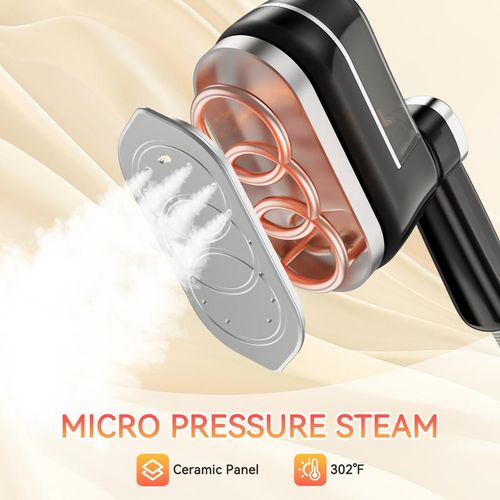 Handheld Steamer for Clothes,10s Heat Up,1200W Steamer ＆ Iron 2 In 1,160ml Capacity Travel Size Garment Steamer,Large Ceramic Heat Panel for 110V~120V Only