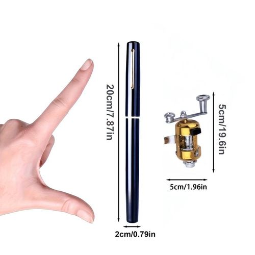 2 Set Pocket-Sized Pen Fishing Rod , Compact & Lightweight for Travel, Ice & Bridge Fishing - Portable Gear for Beginners & Enthusiasts