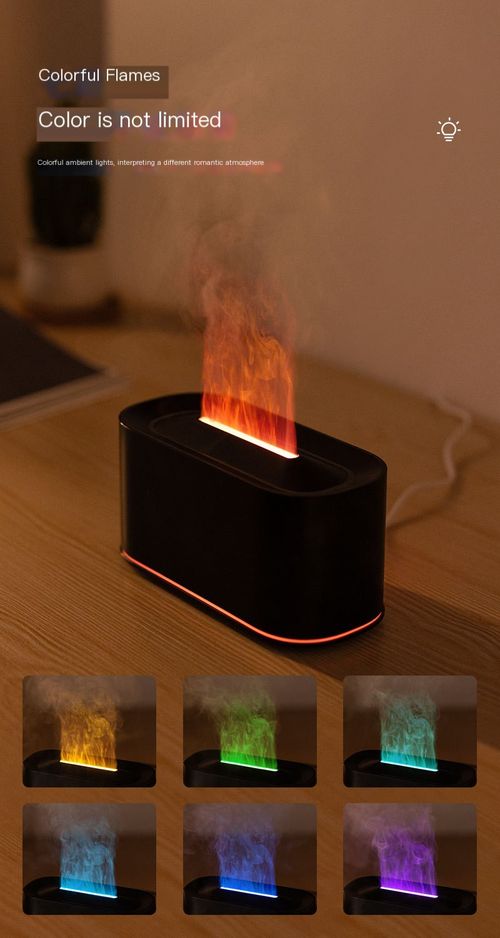 Colorful flame aroma diffuser, humidifier
