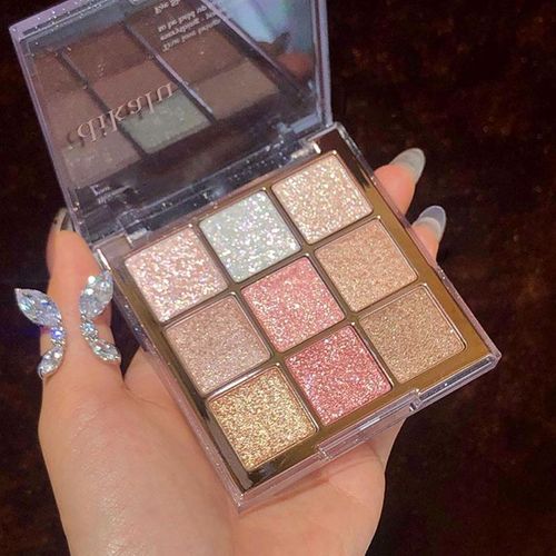 Glitter Eyeshadow Palette, Shimmering High Pigmented Glittering Blendable Eyeshadow Powder, Long Lasting Multicolor Shimmer Eye Makeup Product, Summer Makeup, Glam, Glitter Beauty, Cosmetic