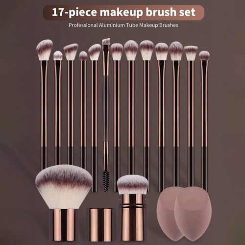 Brushes Set with Storage Bag,17pcs,set Makeup Blending Brush ,Air Cushion Puff Set, Professional Makeup Tools for Women , Girls, Makeup Brush Kit