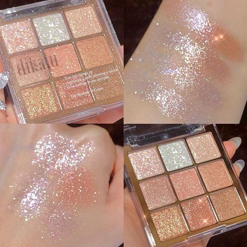 Glitter Eyeshadow Palette, Shimmering High Pigmented Glittering Blendable Eyeshadow Powder, Long Lasting Multicolor Shimmer Eye Makeup Product, Summer Makeup, Glam, Glitter Beauty, Cosmetic