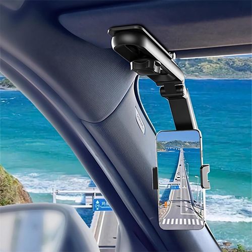 Rotatable and Retractable Car Phone Holder - 2025 New Sunvisor Phone Holder for Car 360 Phone Holder Rotating Phone Mount Universal Phone Mount Car Cellphone Holder Clip Mobile Phone Holder