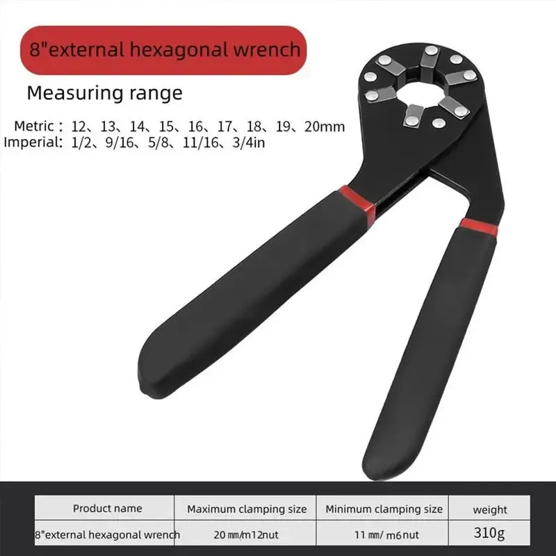 Multi-Purpose Industrial-Grade Alloy Steel Adjustable Hex Wrench (Manual, Grippable)