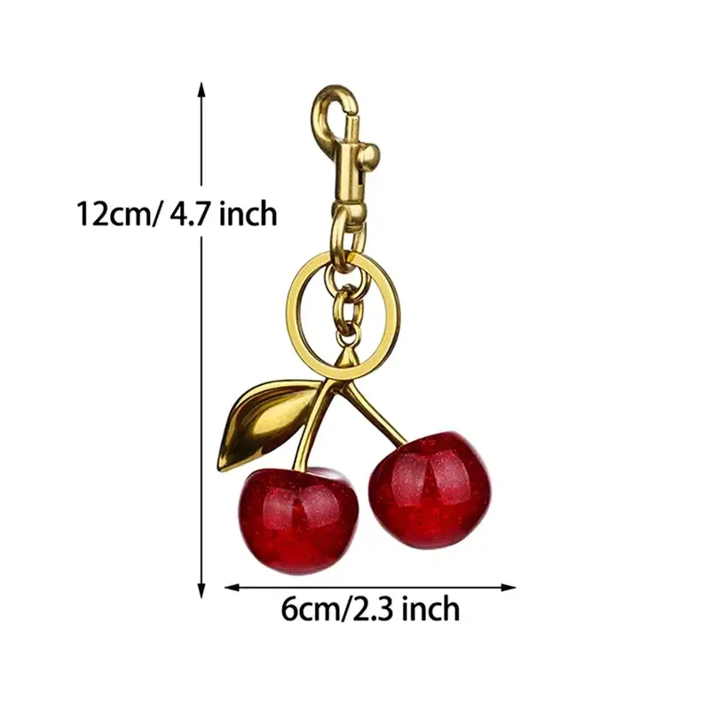 Keychain Cherry Bag Charms Purse,Key Chains Women Cute Car key Accents for leather handbags,Adorable Add  ons for Your Essentials