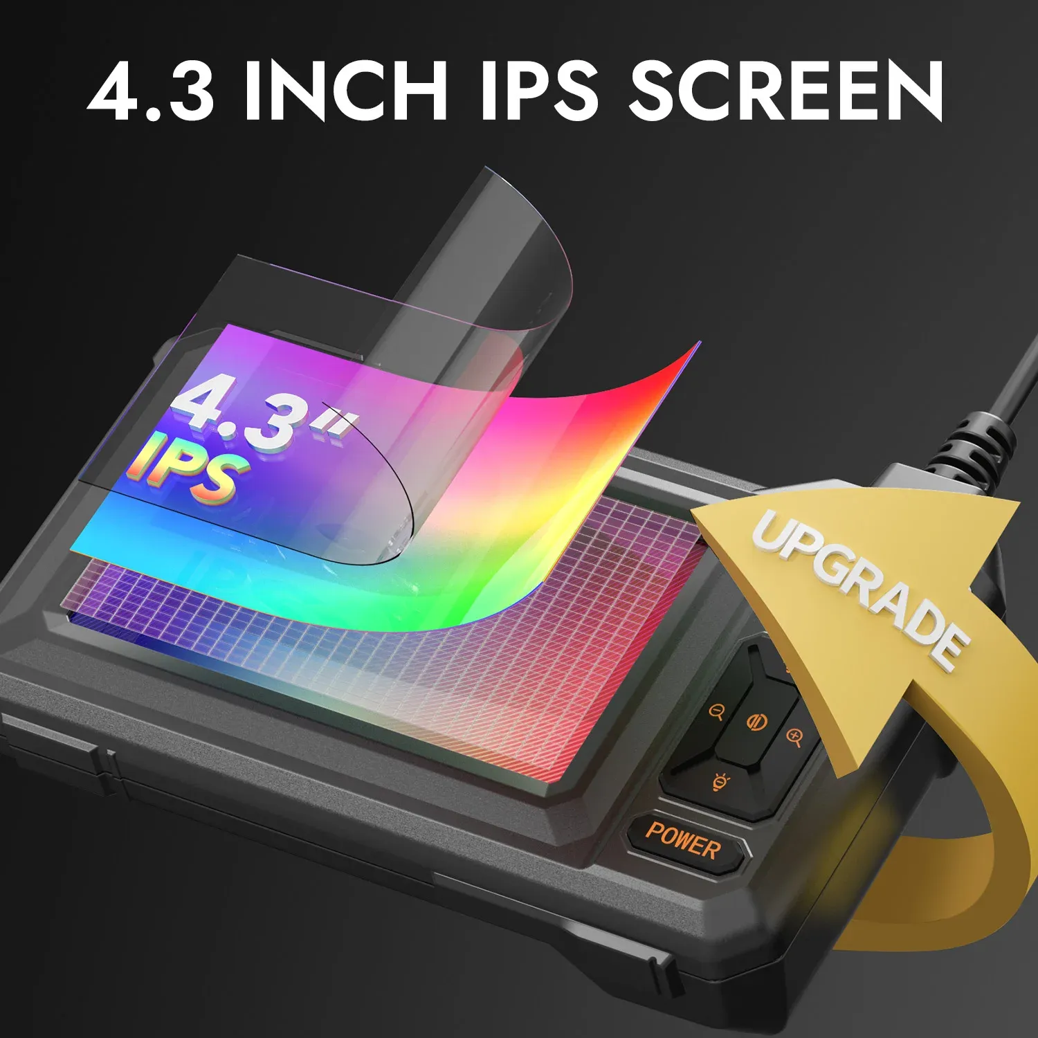 Endoscope Camera 4.3inch IPS Screen IP67 Waterproof HD1080P 8mm Lens Pipe Sewer Inspection Camera Borescope For Car