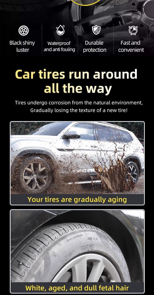 Car tire conditioner with anti-fouling, sun protection, anti-aging, polishing, and coating functions.