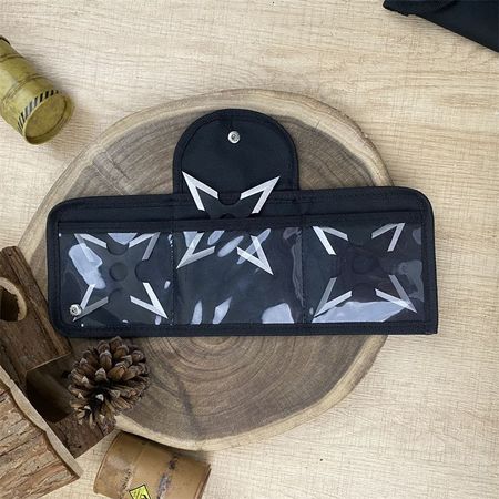 3pcs Black four-pointed star Set-with storage bag