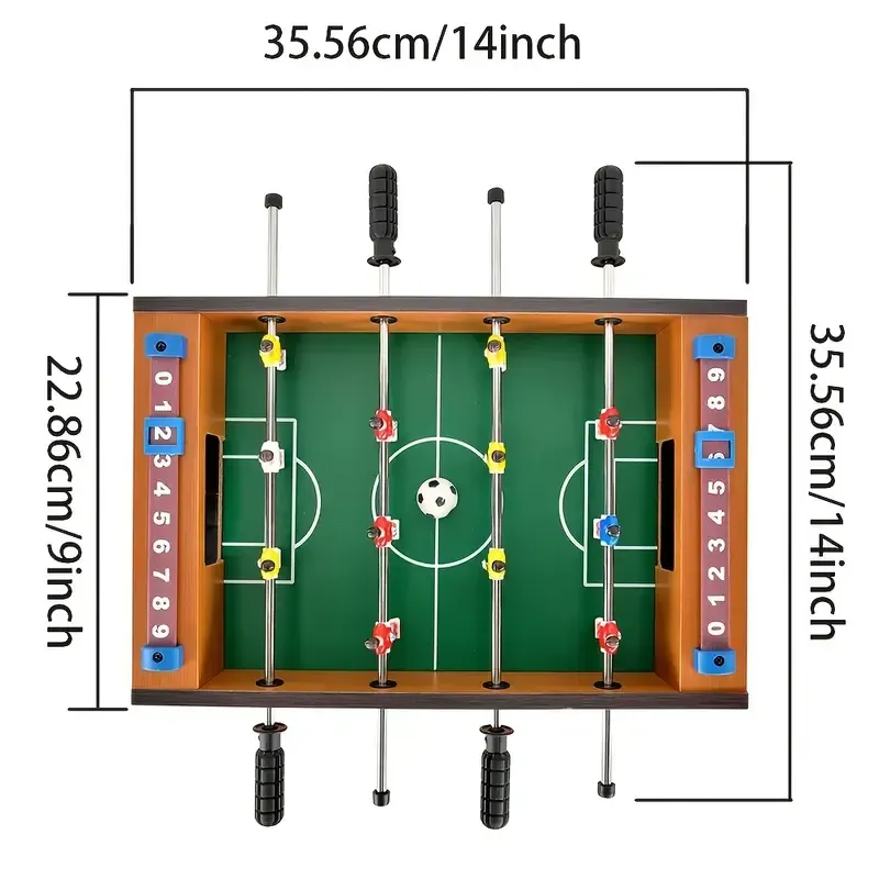 Wooden Mini Foosball Table: Portable Tabletop Soccer Game With High-Quality Plastic Figures & Rods, Easy Fold & Store Design, Perfect For Adults & 14+, Ideal Gift For Holidays, Celebrations