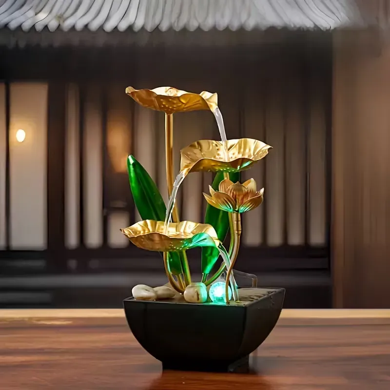 Small Indoor Fountain Automatic Humidifier Desktop Decor for Living Room and Bedroom Relaxation Craft
