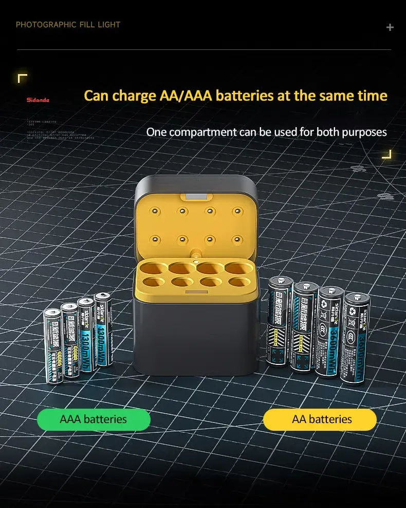 2pcs 🔋AA & AAA Lithium Battery Smart Charging Case