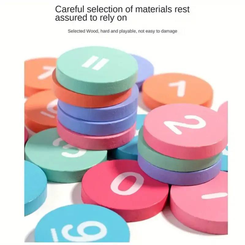 Wooden Ten-Frame Set Mathematics Teaching Aids Are Suitable For Kindergarten, Primary School, Grade 1, Home School, Addition And Subtraction Of Mathematics Games, Counter Toys Suitable For Aged 3-8