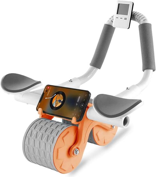 New 2025 New Multifunctional Non-slip Abdominal Roller Automatic Rebound Abdominal Wheel, Ab Abdominal Exercise Roller with Elbow Support