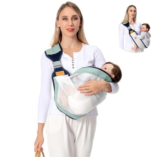 Hot selling baby sling adjustable non-slip hip seat sling (green, mesh)