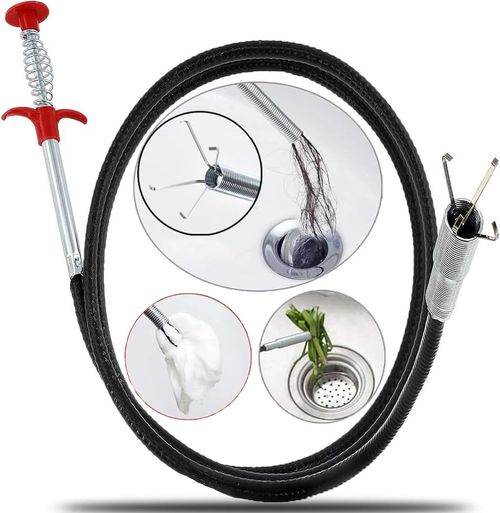 Kitchen bathroom toilet sink cleaning pipe dredging tool hair catcher bendable hose pick-up auxiliary tool (35.4 inches, 90 cm)