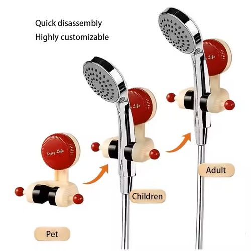 Removable suction cup shower stand, punch-free adjustable suction cup base, children's removable adjustable suction cup (red, buy one get one free)
