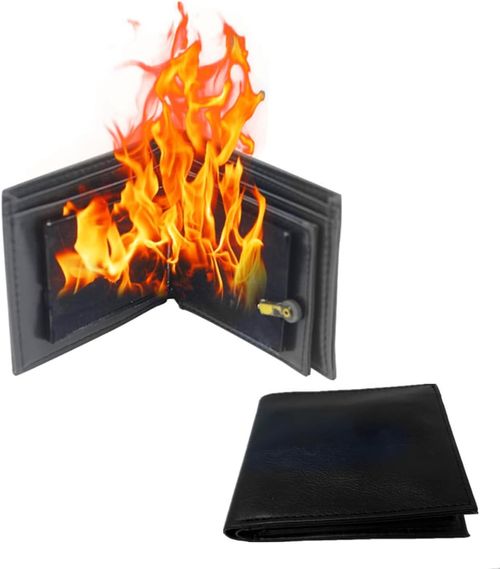 Magical tools magic flame wallet, leather, incredible street performance props, pranks, magician wallet, close-up magic
