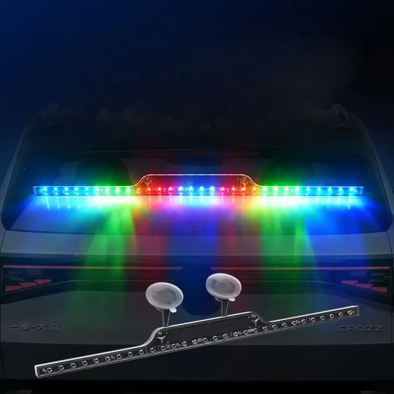 Solar suction cup ranger light suction cup rear-end collision warning light attached to the rear windshield of the car can remind the following car