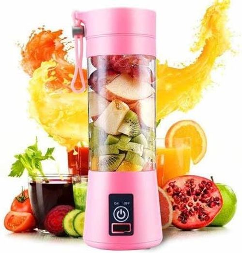 Portable blender, personal size blender, milkshake and smoothie, USB rechargeable, 6 blades, handheld blender (pink)