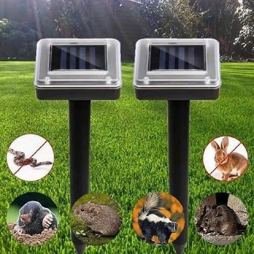 Solar mouse repellent, outdoor waterproof ultrasonic mouse repellent, bird repellent, snake repellent (buy one get one free)