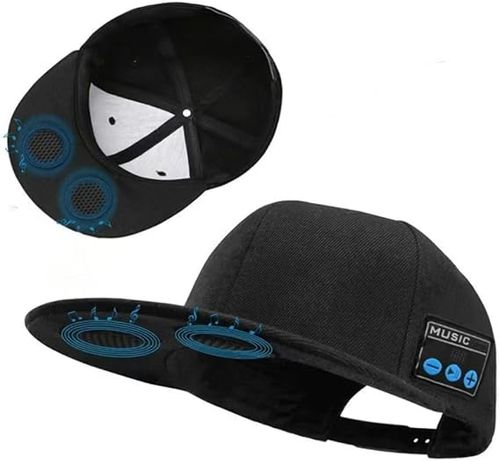 Long standby wireless Bluetooth headset outdoor music baseball cap headset with microphone hands-free headset (black)