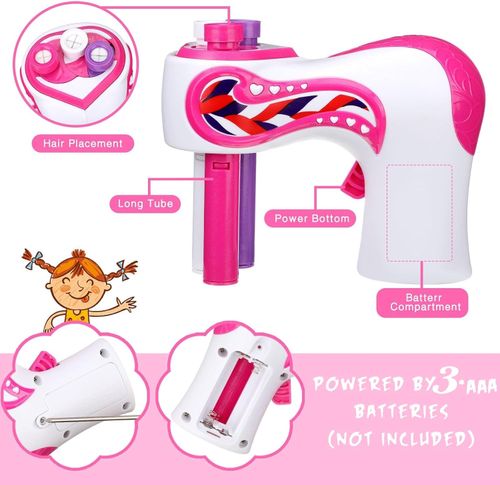 Electric Hair Braider Machine Automatic Braiding Tools Portable Hair Twister Machine Device for Women DIY Styling Salon Toy Kit, Batteries Not Included