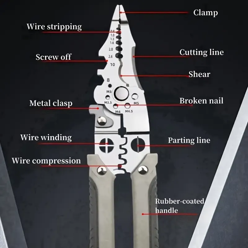 -1 Multitool Pliers with Wire Stripper or Cutter or Outdoor Survival Essential! 5-inShear for Camping or Emergency or Home Repair