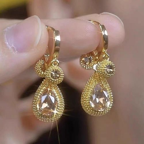 Vintage Alloy Crystal Earrings - Elegant Minimalist Luxury Jewelry