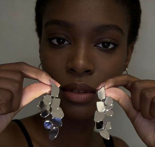 Simple Irregular Leaf Earrings | Cool-Tone Minimalist Drop Earrings