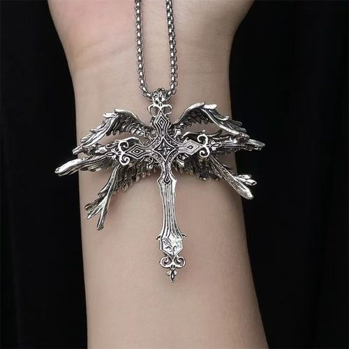 Vintage Six-Winged Angel Cross Necklace – Timeless Charm for Every Outfit!