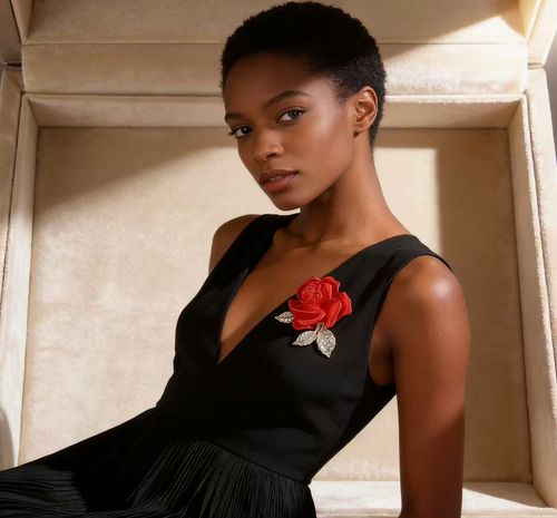 Elegant Floral Brooch | Versatile Accessory for Suits & Dresses（send bright red）