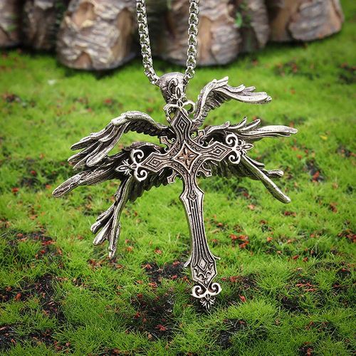 Vintage Six-Winged Angel Cross Necklace – Timeless Charm for Every Outfit!