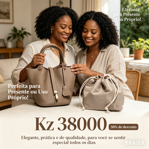 Bolsa de Luxo de Couro para Presente ou Uso Próprio ✨ Cesta Elegante, Couro de Camada Superior, Pagamento na Entrega em Luanda!