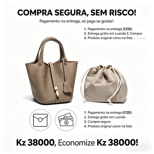 Bolsa de Luxo de Couro para Presente ou Uso Próprio ✨ Cesta Elegante, Couro de Camada Superior, Pagamento na Entrega em Luanda!
