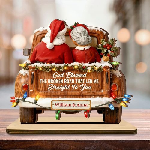 God Blessed The Broken Road Plaque, Custom Keepsake