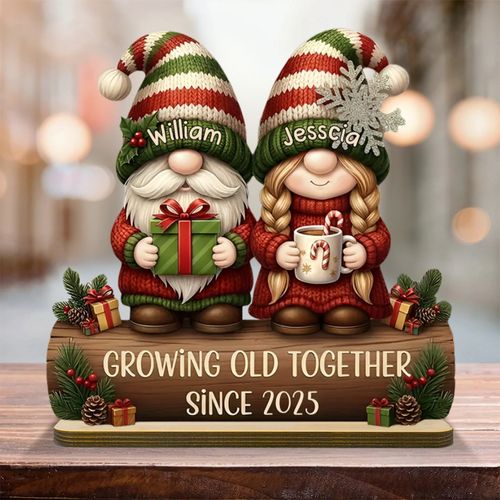🎄Custom Couple Growing Old Together Plaque, Christmas Decor🎁