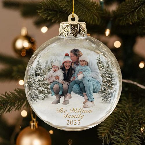Custom Photo Christmas Ornament, Family Photo Keepsake