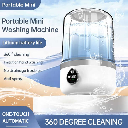 Mini Portable Washing Machine Wireless Charging Deep Cleaning Women Baby Underwear and Socks Washing Machine With Blue Light