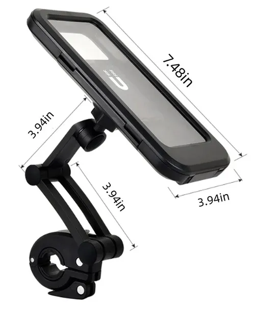 Waterproof phone holder for bicycles and motorcycles