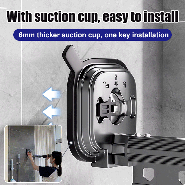 Ready to use ! Suction Cup Wall Mount Folding Clothes Drying Rack