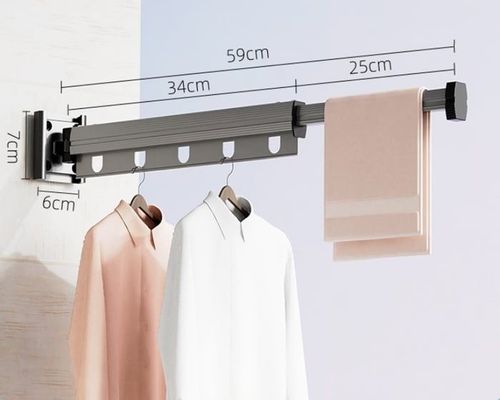 Ready to use ! Suction Cup Wall Mount Folding Clothes Drying Rack